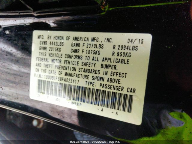 19UUB1F58FA022417 Acura TLX TECH