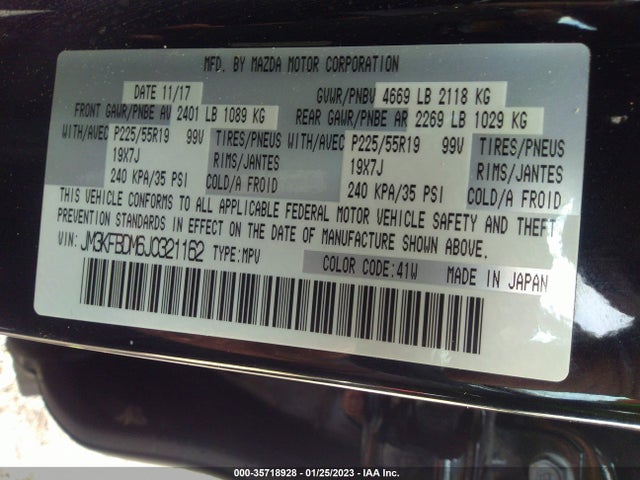 2018 Mazda CX-5, VIN: JM3KFBDM6J0321162