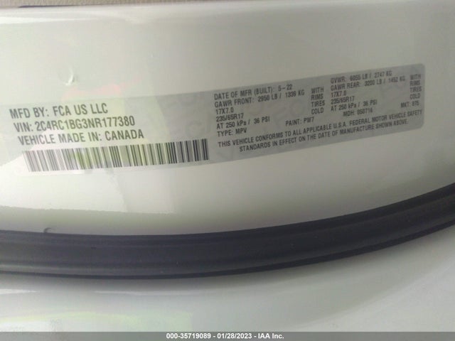 2022 Chrysler Pacifica, VIN: 2C4RC1BG3NR177380