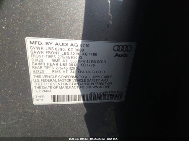 WA1LGAFE6BD001032 Audi Q7 3.0t Premium Plus