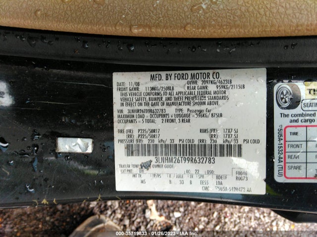Lincoln MKZ 2009 3LNHM26T99R632783 Image 10