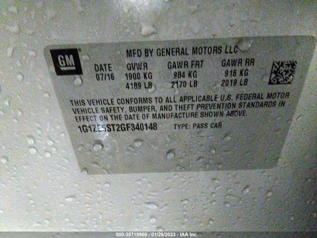 Chevrolet MALIBU LT 2016 1G1ZE5ST2GF340148 Image 9