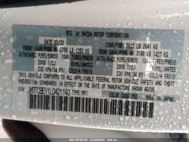 2020 Mazda CX-9, VIN: JM3TCBEY1L0421140