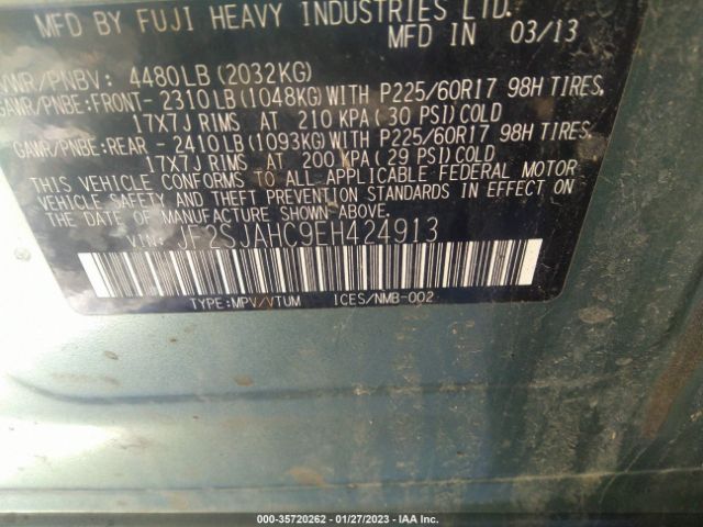 JF2SJAHC9EH424913 Subaru Forester 2.5i Limited