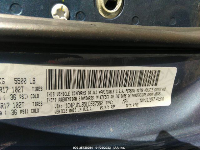 1C4PJMLB5LD567592 Jeep Cherokee Latitude Plus