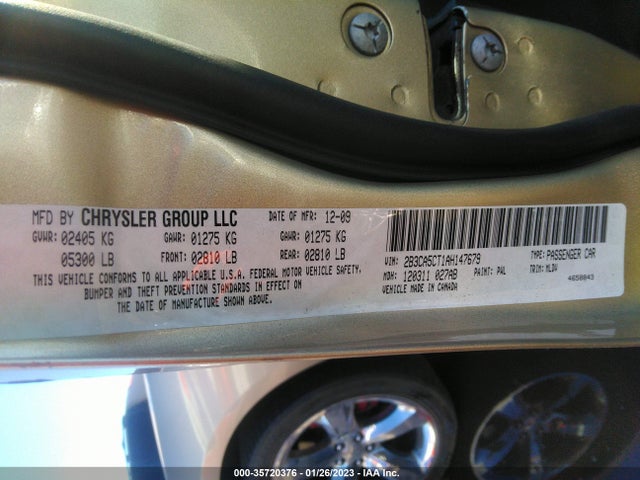 2010 DODGE CHARGER R/T VIN: 2B3CA5CT1AH147679