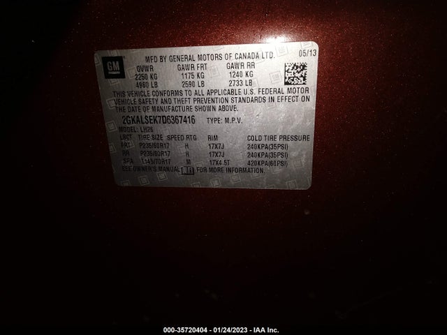 GMC Terrain Sle 2013 2GKALSEK7D6367416 Image 10