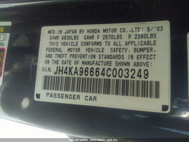 JH4KA96664C003249 Acura Rl W/navigation System