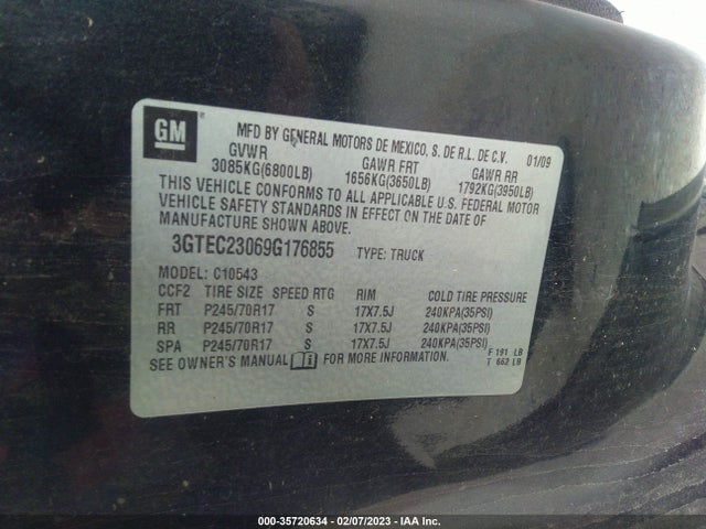 GMC Sierra 1500 Sle 2009 3GTEC23069G176855 Image 9