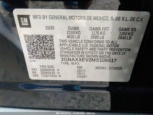 Chevrolet Equinox Premier 2021 3GNAXXEV2MS106517 Image 9