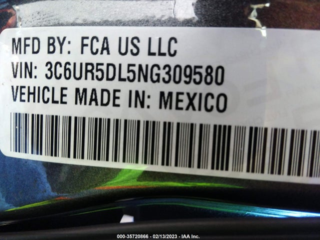 RAM 2500 Big Horn 2022 3C6UR5DL5NG309580 Image 10