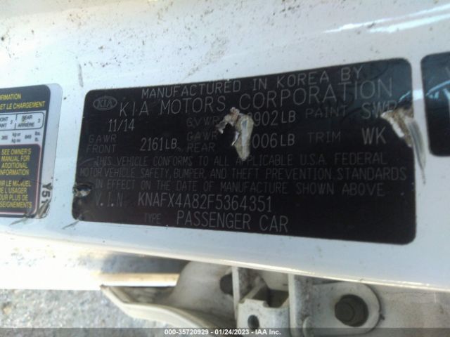 KNAFX4A82F5364351 KIA FORTE EX