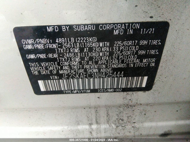 Subaru Forester Premium 2022 JF2SKAEC3NH425444 Image 9