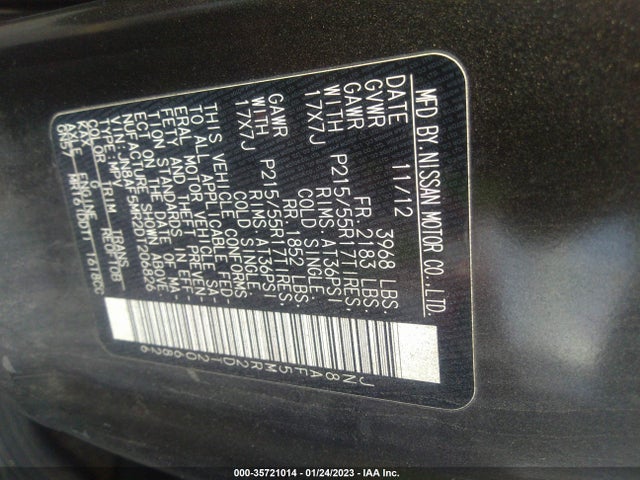 2013 NISSAN JUKE SV VIN: JN8AF5MR2DT206826