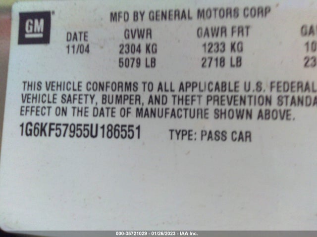 1G6KF57955U186551 Cadillac DEVILLE DTS