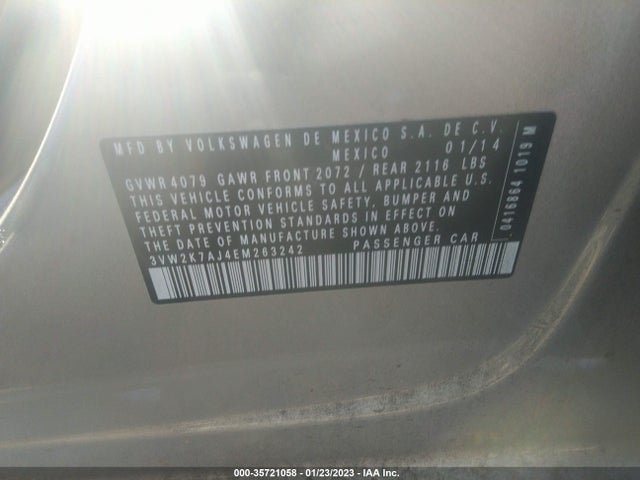 3VW2K7AJ4EM263242 Volkswagen Jetta Sedan S