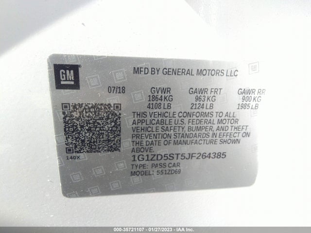 1G1ZD5ST5JF264385 Chevrolet Malibu