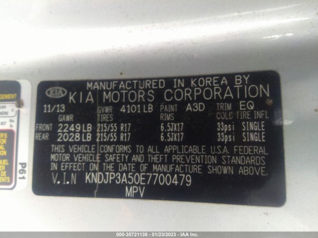 KNDJP3A50E7700479 KIA SOUL +