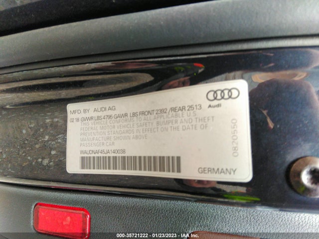 WAUDNAF45JA140038 Audi A4 Premium/tech Premium