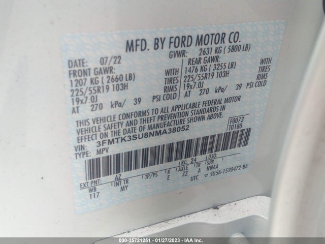 2022 Ford Mustang, VIN: 3FMTK3SU8NMA38052