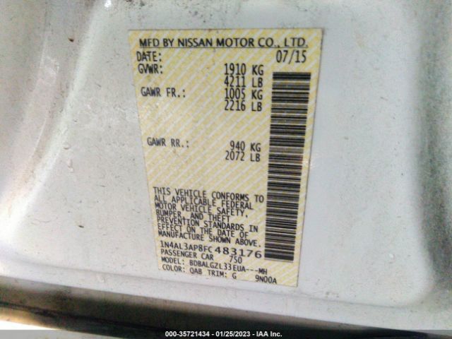 1N4AL3AP8FC483176 Nissan Altima 2.5 S