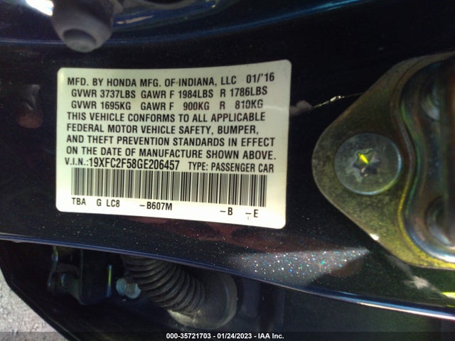 Honda Civic Sedan Lx 2016 19XFC2F58GE206457 Image 10