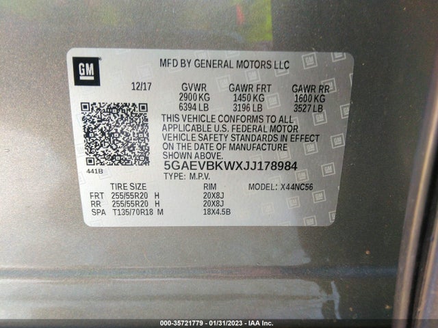 2018 Buick Enclave, VIN: 5GAEVBKWXJJ178984