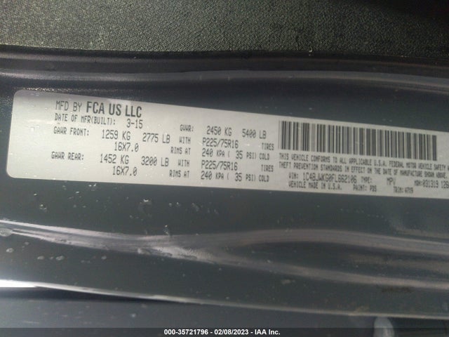 1C4BJWKG0FL662106 Jeep Wrangler Unlimited Sport Rhd