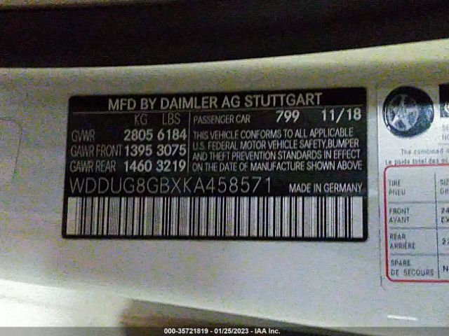 WDDUG8GBXKA458571 Mercedes-Benz S-class S 560