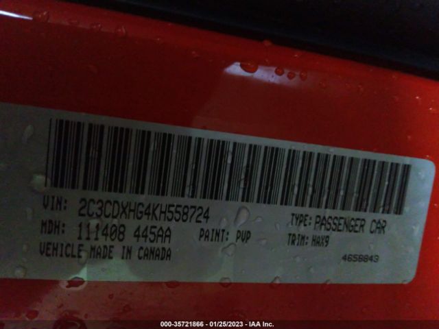 2C3CDXHG4KH558724 Dodge CHARGER GT