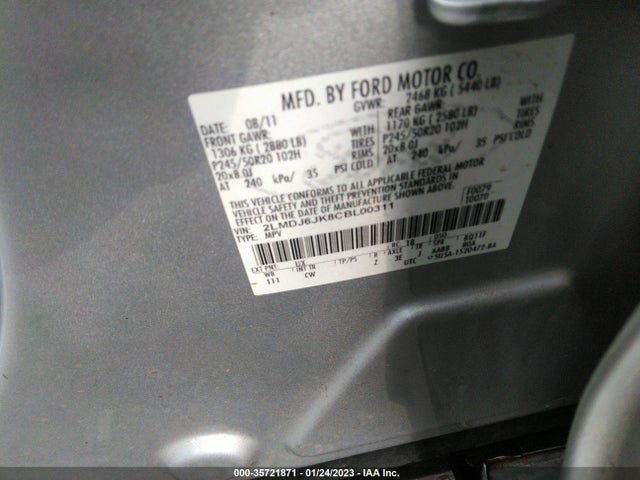 Lincoln MKX 2012 2LMDJ6JK8CBL00311 Image 9