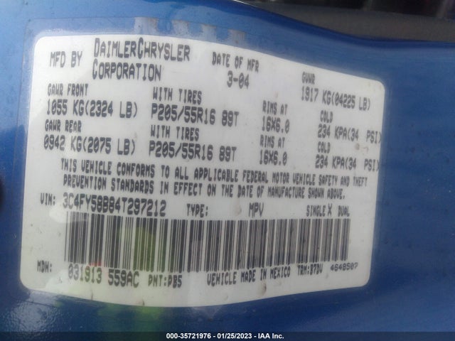 3C4FY58B84T297212 Chrysler Pt Cruiser Touring