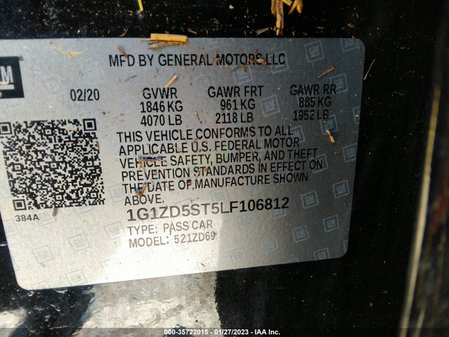 Chevrolet MALIBU LT 2020 1G1ZD5ST5LF106812 Image 10