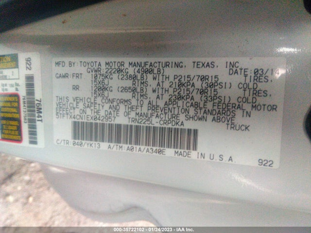 Toyota TACOMA 2014 5TFTX4CN1EX042957 Image 10
