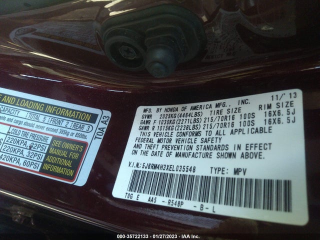 Honda CR-V 2014 5J6RM4H3XEL035548 Image 10