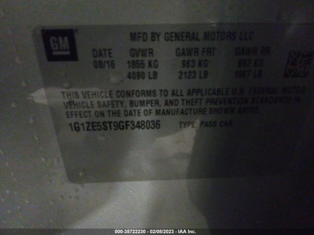 Chevrolet MALIBU 1LT 2016 1G1ZE5ST9GF348036 Image 9