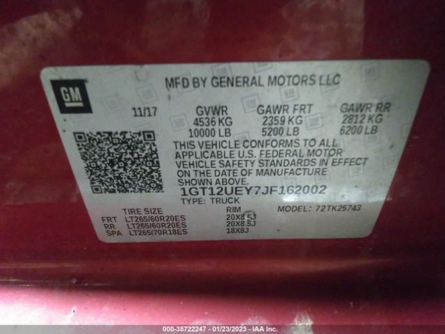 1GT12UEY7JF162002 GMC Sierra 2500hd Denali