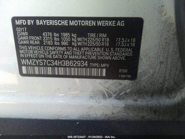 2017 Mini Countryman, VIN: WMZYS7C34H3B62934