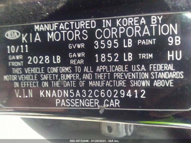 KNADN5A32C6029412 KIA Rio Sx