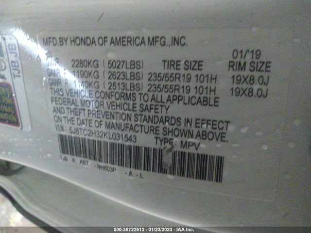 2019 Acura RDX, VIN: 5J8TC2H32KL031543