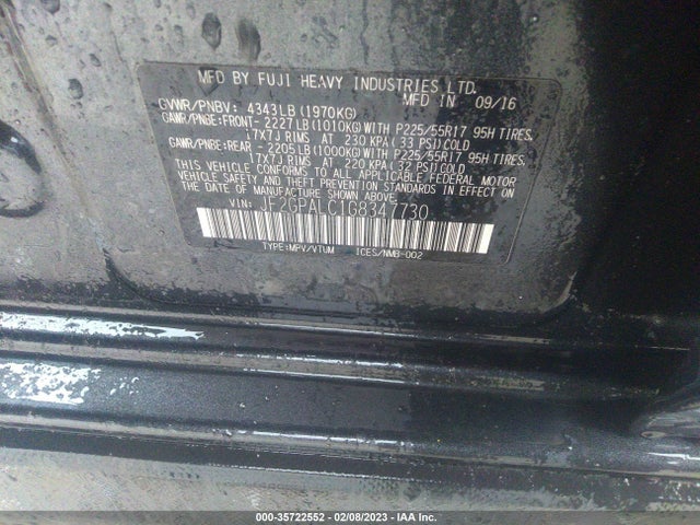 JF2GPALC1G8347730 Subaru Crosstrek Limited