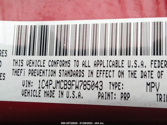 1C4PJMCB9FW785043 Jeep Cherokee Latitude