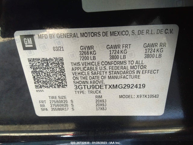 GMC Sierra 1500 Slt 2021 3GTU9DETXMG292419 Image 9