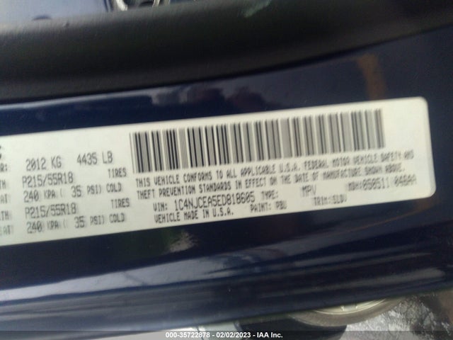 2014 JEEP COMPASS HIGH ALTITUDE VIN: 1C4NJCEA5ED818605
