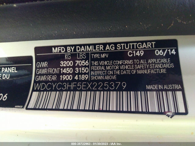 2014 Mercedes-Benz G-Class, VIN: WDCYC3HF5EX225379