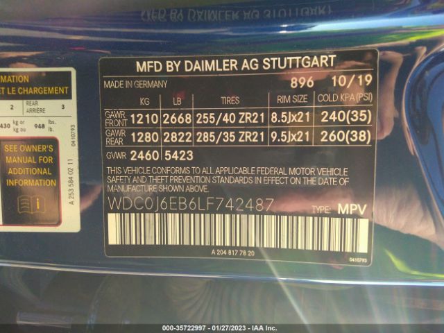 WDC0J6EB6LF742487 Mercedes-Benz Glc Amg Glc 43