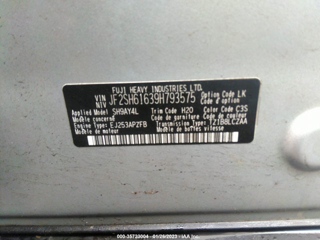 Subaru FORESTER X 2009 JF2SH61639H793575 Image 11