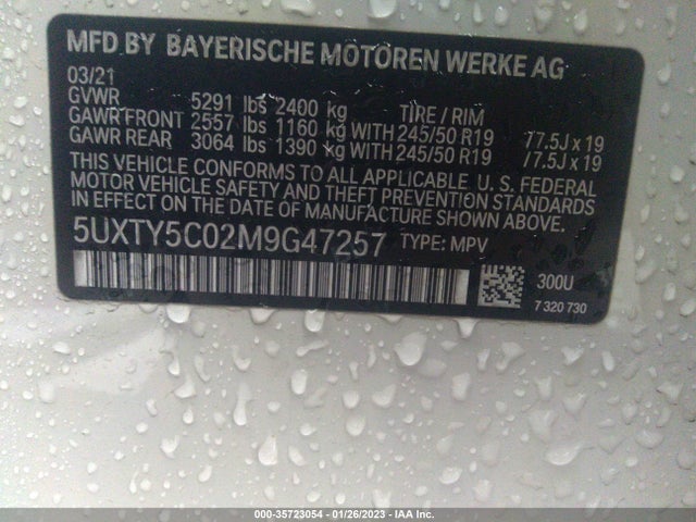 BMW X3 Xdrive30i 2021 аукцион фото