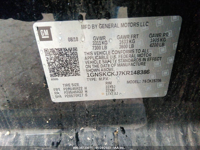 Chevrolet Tahoe Premier 2019 1GNSKCKJ7KR148386 Image 10