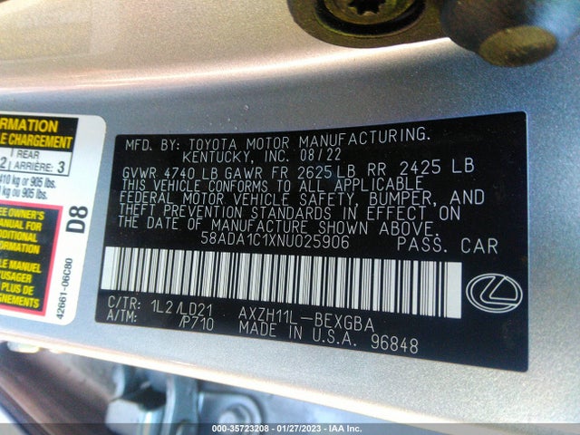 58ADA1C1XNU025906 Lexus Es Es 300h